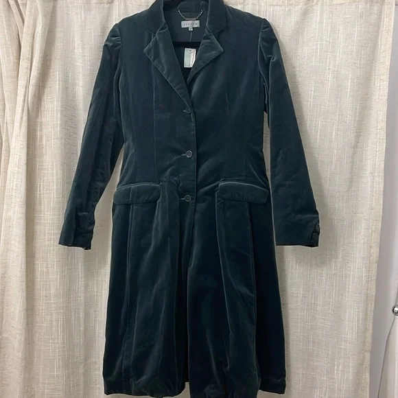 Jigsaw Velvet Midi Jacket Blue/Green Size 12 NWT - Picture 3 of 11